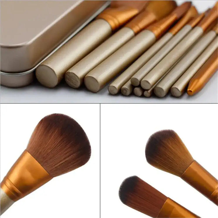 12-Piece Makeup Brush Set in Iron Box GLOWLAB