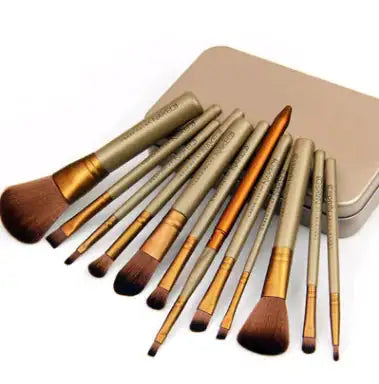 12-Piece Makeup Brush Set in Iron Box GLOWLAB