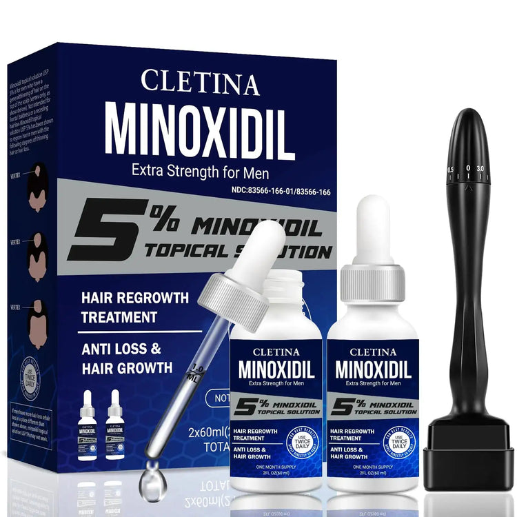 5% Minoxidil for Men Hair Growth Serum Oil Treatment with Dropper- Help to Stop Thinning and Loss Hair - Hair Growth Oil Biotin Hair Regrowth for Stronger Thicker GLOWLAB