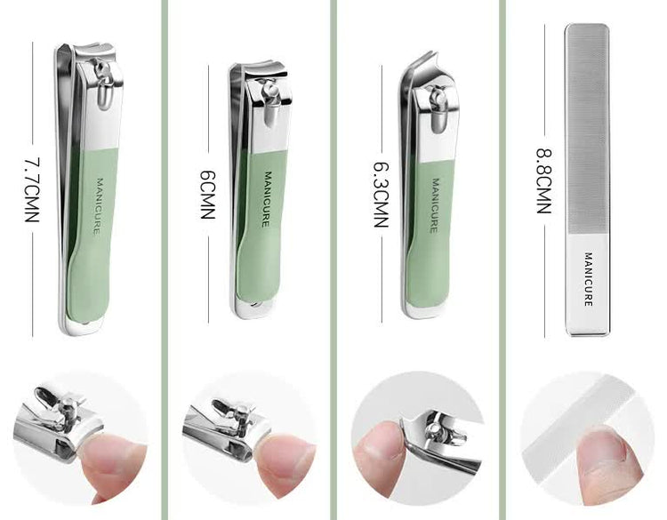 NNEDSZ 18-Piece Manicure and Pedicure Set - Stainless Steel Nail Clipper Kit | Professional Nail Care Grooming Tools | Compact Portable Case-2