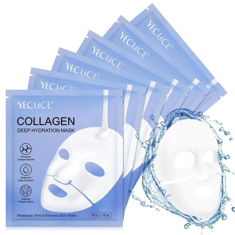 Collagen Face Mask Bio-Collagen Real Deep Mask Deep Collagen Overnight Mask Collagen Night Wrapping Mask 6pcs GLOWLAB