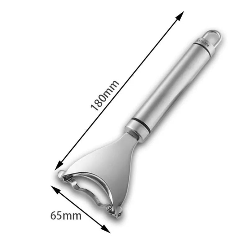 Stainless steel vegetable peeler with measurements 180mm length and 65mm width