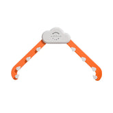 Orange and white cloud-shaped clothes hanger with hooks, modern life text