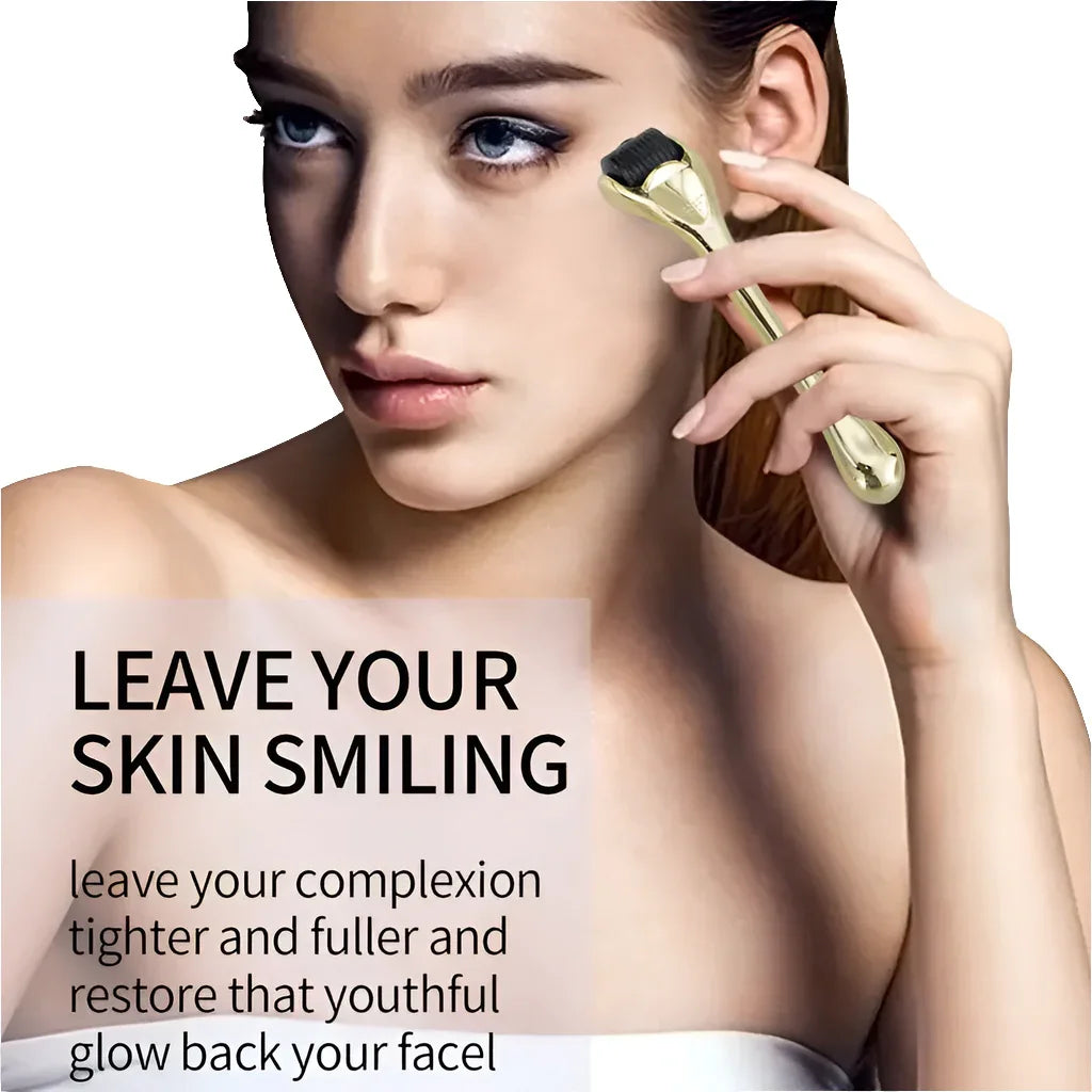 Golden Microneedle Derma Roller for Home Skin Care - GLOWLAB