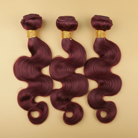Brazilian Human Hair Body Wave 99J Wig Set