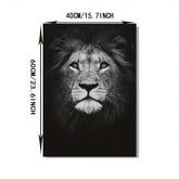 Black and white lion portrait wall art, 40x60cm, modern animal decor