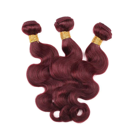 Brazilian Human Hair Body Wave 99J Wig Set