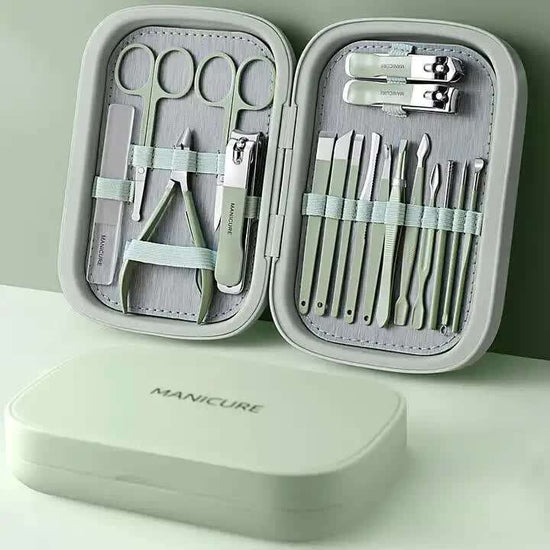 NNEDSZ 18-Piece Manicure and Pedicure Set - Stainless Steel Nail Clipper Kit | Professional Nail Care Grooming Tools | Compact Portable Case-0