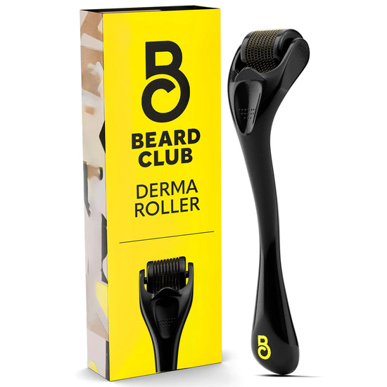 The Beard Club Derma Roller for Face Body and Scalp - Microneedling Roller for Men and Women with 540 Titanium Microneedles - Beard Roller for Hair & Beard
