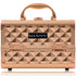 SHANY Chic Makeup Train Case Cosmetic Box Portable Makeup Case Cosmetics Beauty Organizer Jewelry storage with Locks Multi trays Makeup Storage Box with Makeup Mirror - Rose Gold GLOWLAB